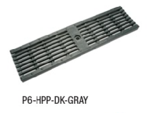 Zurn P6-HPP-DK-GRAY 6" Wide Heel-Proof Linear Slotted HDPE Grate Class A Dark Gray