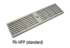 Zurn P6-HPP 6" Wide Heel-Proof Linear Slotted HDPE Grate Class A Light Gray
