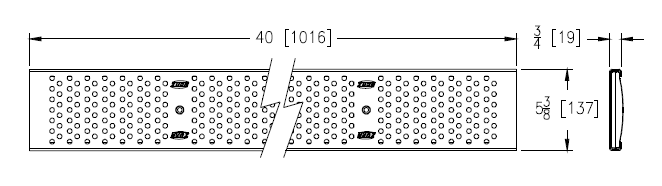 Zurn P6-RPSC40 6" Wide Reinforced Fabricated 304 Stainless Steel Perforated Grate Class C