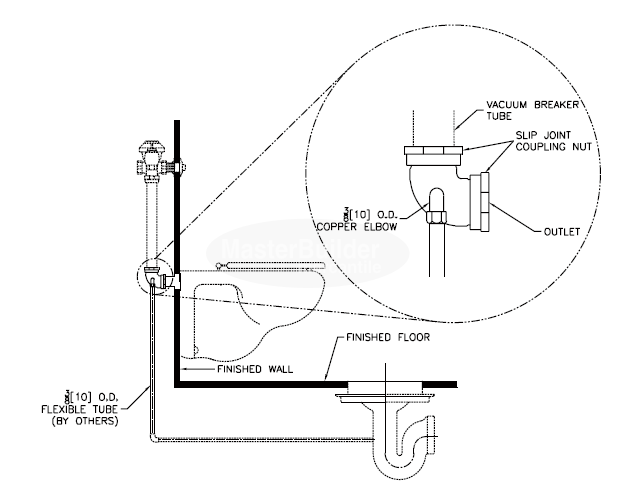 Zurn P6000-TPE Concealed Trap Primer Elbow for Floor Drains