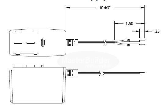 Zurn P6900-ACA-BA Sensor Faucet / Sensor Flush Valve DC Plug-In Adapter