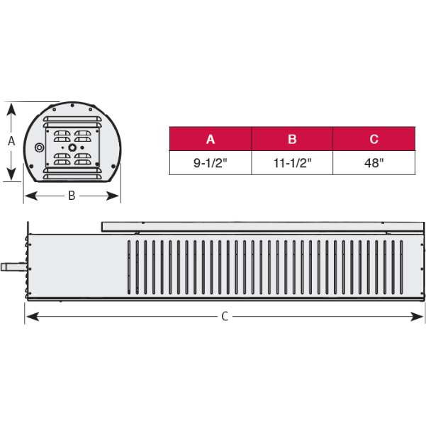 Beacon-Morris RBW Series Tinted Ceramic Glass Infrared Patio Heaters - Wind and Rain Resistant