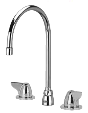 Zurn Z831C3-XL Lead-Free Widespread Faucet with 8" Gooseneck and Dome Lever Handles