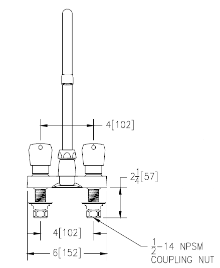 Zurn Z866C0-XL 4" Centerset Metering Faucet with 8" Gooseneck