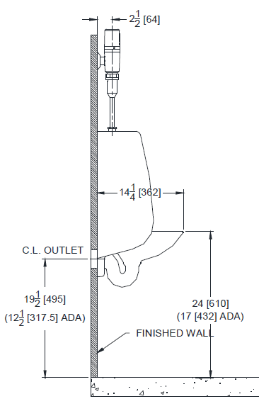 Zurn Z5755 Omni-Flow Top Spud Urinal