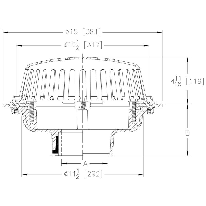 Zurn Z100 15" Diameter Roof Drain Series