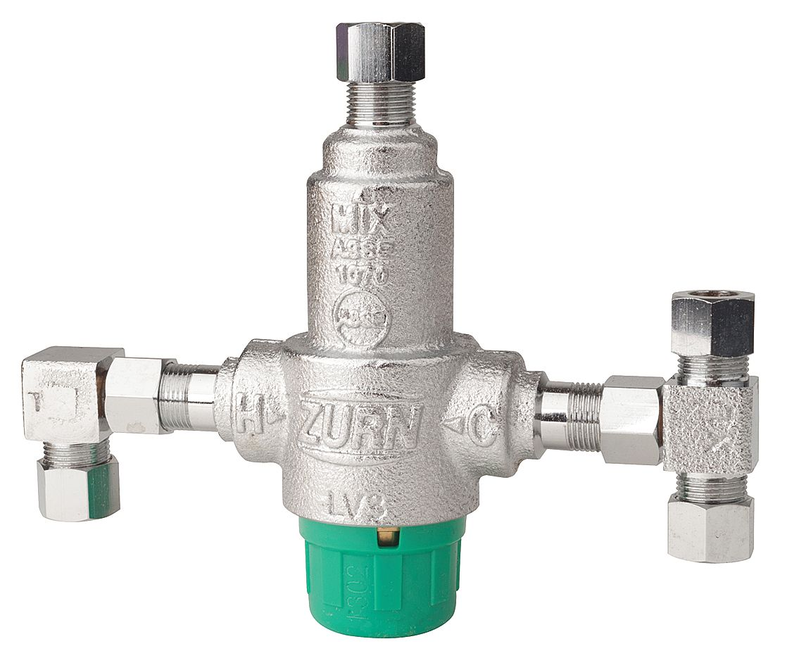 Zurn Wilkins 38-ZW3870XLT-4P Lead-Free Aqua-Gard 4-Port Thermostatic Mixing Valve