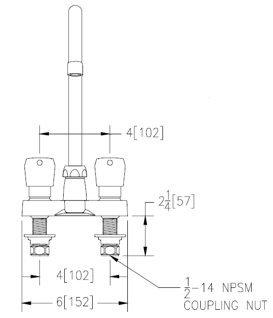 Zurn Z866B0-XL 4" Centerset Metering Faucet with 5-3/8" Gooseneck