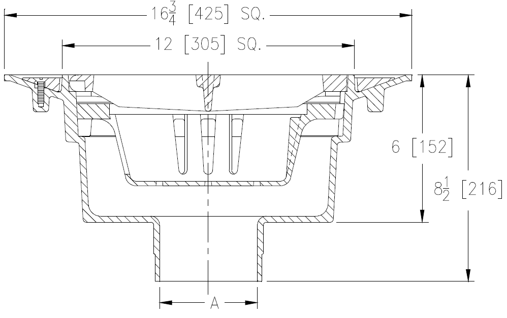 Zurn Z535 Heavy-Duty Aluminum Parking Structure Drain (Conforms to CSA S413M)