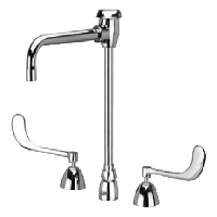 Zurn Z831U6-XL Lead-Free Widespread Faucet with 6" Vacuum Breaker Spout and 6" Wrist Blade Handles