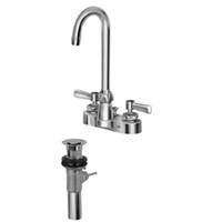 Zurn Z812A1-XL-P Lead-Free 4" Centerset Faucet with 3-1/2" Gooseneck, Lever Handles and Pop-Up Drain
