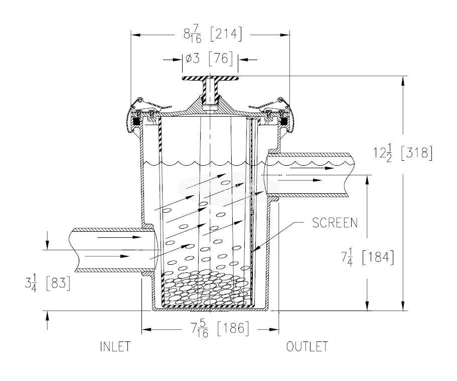 Zurn Z1180 Solids Interceptor, Under-Counter