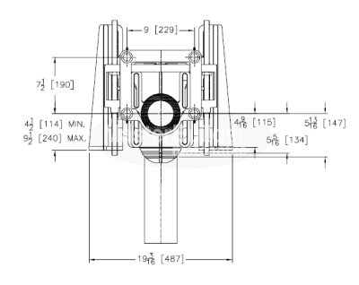 Zurn Z1204-N-XB Bariatric Water Closet Carrier 1,000 Lb. Adjustable Vertical Siphon Jet No-Hub