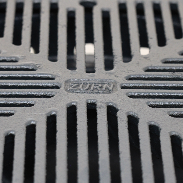 Zurn Z154 12" Square Top Promenade Deck Drain with Heel-Proof Grate and Rotatable Frame