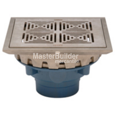 Zurn Z158-DT 10" Square Top Promenade Deck Drain with Decorative Heel-Proof Grate and Rotatable Frame
