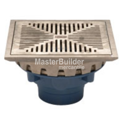 Zurn Z158 10" Square Top Promenade Deck Drain with Heel-Proof Grate and Rotatable Frame