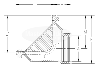 Zurn Z187 6" x 7" or 8" x 12" Oblique Scupper Drain