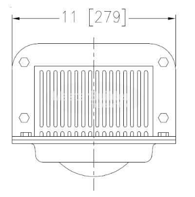 Zurn Z189 5" x 6" x 11" Scupper Drain with Flush Grate