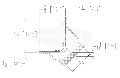 Zurn Z189 5" x 6" x 11" Scupper Drain with Flush Grate