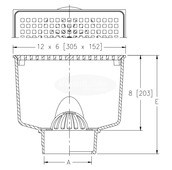 Zurn Z1940 12" x 6" A.R.E. Sani-Flor Receptor Floor Sink 8" Sump Depth