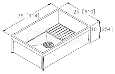 Zurn Z1996-36 36" x 24" x 10" Mop Service Basin Molded High Density Composite Basin