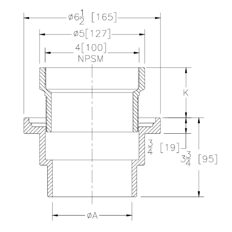 Zurn Z211-S-P Hub Drain with Cast Iron Hub Strainer