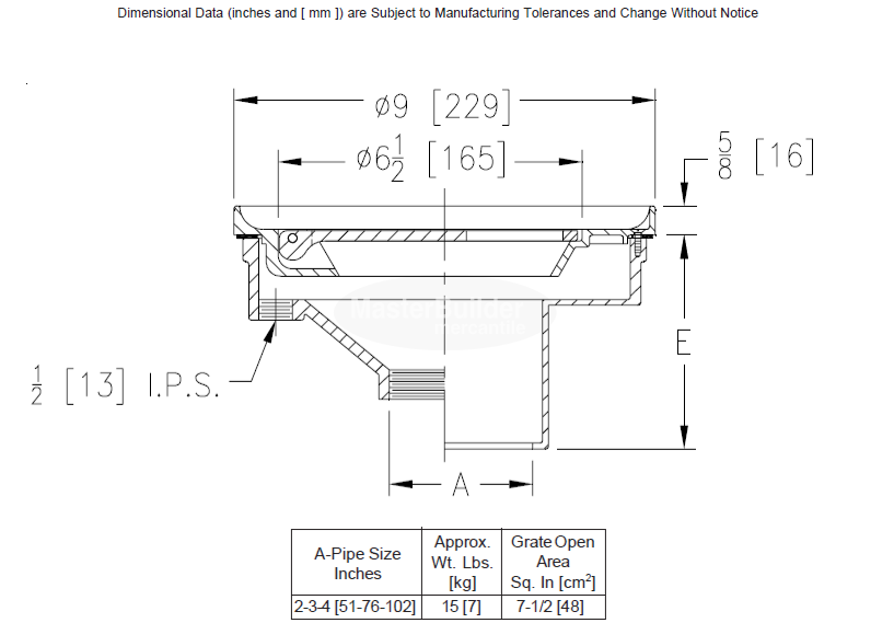 Zurn Z325 9" Refrigerator Drain