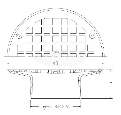 Zurn Z400B 'Type B' Series Round Floor Drain Strainer Assembly w/ Heel-Proof Square Openings