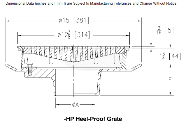 Zurn Z509 12" Heavy-Duty Drain