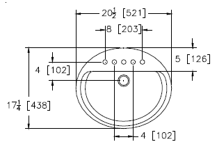 Zurn Z5111 20" x 17" Drop-In Countertop Lavatory w/ Single Faucet Hole