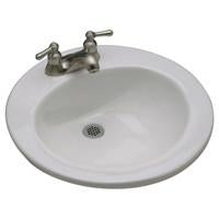 Zurn Z5124 19" Round Drop-In Countertop Lavatory with 4" Center Faucet Holes