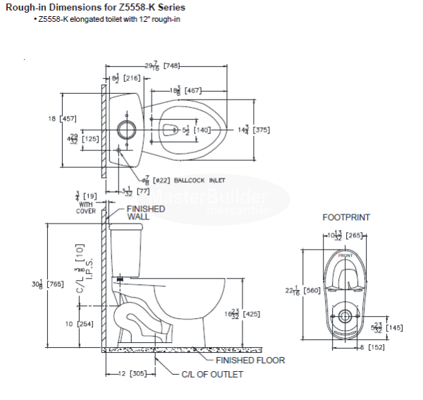 Zurn Z5558 1.6 GPF Elongated Two-Piece Toilet, ADA Height