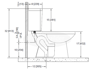 Zurn Z5560 1.6 gpf Pressure Assist, ADA Height, Elongated, Two-Piece Toilet