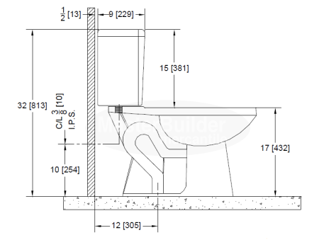 Zurn Z5561 1.0 gpf Pressure Assist, ADA Height, Elongated, Two-Piece Toilet