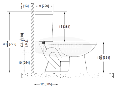 Zurn Z5570 1.6 gpf Pressure Assist, Elongated, Two-Piece Toilet