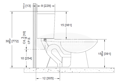 Zurn Z5575 1.6 gpf Pressure Assist, Round Front, Two-Piece Toilet