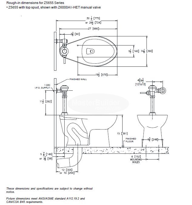 Zurn Z5655-BWL1 HET Elongated Floor Mounted EcoVantage® Flush Valve Toilet