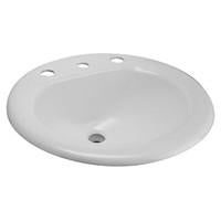 Zurn Z5824 19" Round Drop-In Countertop Cast Iron Lavatory w/ 4" Center Faucet Holes