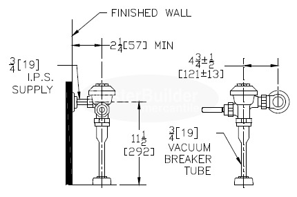 Zurn Z6003AV-ULF 0.125 GPF AquaVantage AV® Exposed Flush Valve with Top Spud Connection for 3/4" Urinals