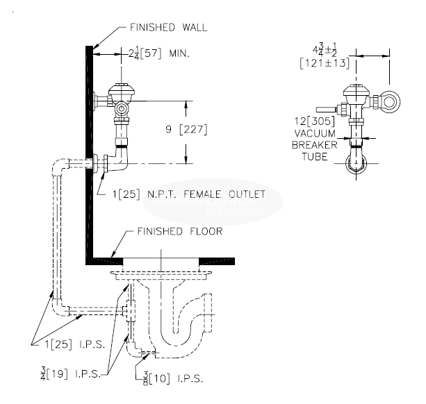 Zurn Z6099AV AquaVantage AV® Exposed Flush Valve for Flushing Rim Floor Drain