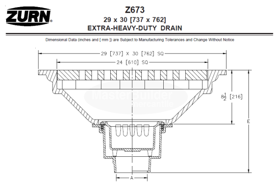 Zurn Z673 29" x 30" Extra-Heavy Drain w/ Sediment Bucket IMG 2