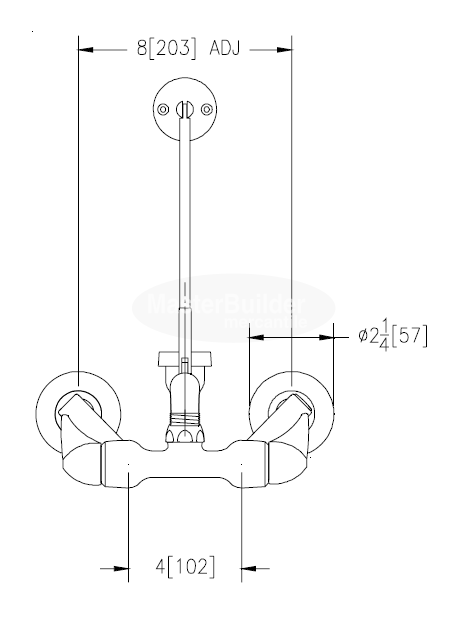 Zurn Z841M3-XL Sink Faucet w/ 6" Vacuum Breaker Spout, Dome Lever Handles, Pail Hook, 3/4" Hose End and Brace