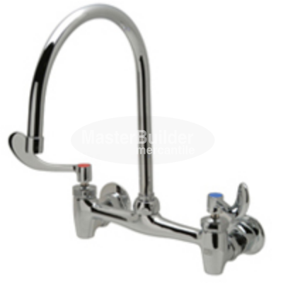 Zurn Z843C4-XL Sink Faucet with 8" Gooseneck and 4" Wrist Blade Handles Lead-Free