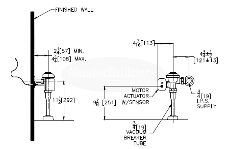 Zurn ZEMS6003AV-EWS-IS 0.5 GPF Exposed Hardwired Automatic Sensor Flush Valve Urinal with Integral Sensor