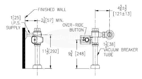 Zurn ZER6200-HET-CPM 1.28 GPM Battery Powered Exposed Flush Valve for Water Closets