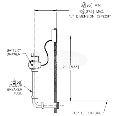 Zurn ZER6252 3.5 GPF Battery Powered Concealed Flush Valve for Water Closets