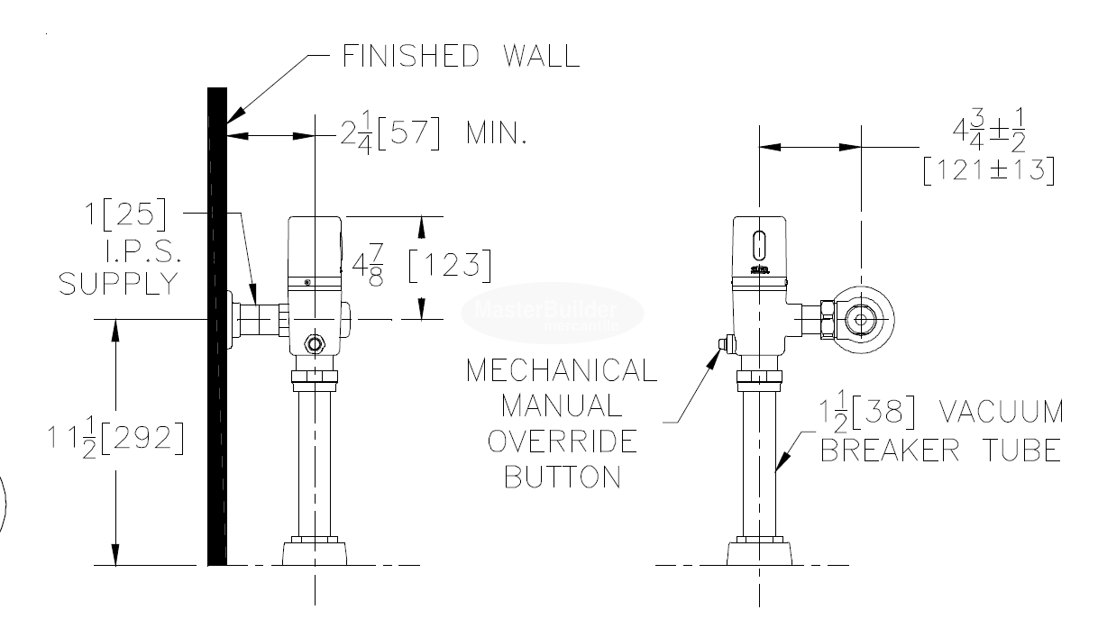 Zurn ZTR6200EV 1.28 GPF Sensor Operated Water Closet Flush Valve