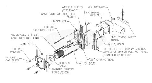 Zurn Z1203-N-XB Bariatric Water Closet Carrier 1,000 lb. Adjustable Horizontal Siphon Jet No-Hub